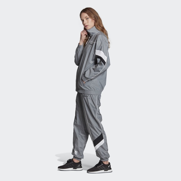 silver adidas tracksuit